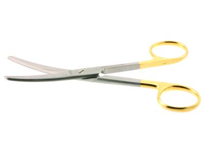 Operating scissors, 5 1/2'',curved TC blades, blunt tips, gold ring handle