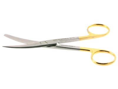 Operating scissors, 5 1/2'',curved TC blades, sharp/blunt tips, gold ring handle