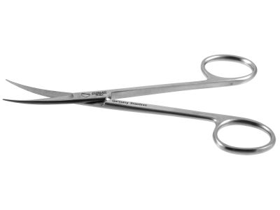 Plastic surgery scissors, 4 5/8'',curved 38.0mm blades, sharp tips, ring handle