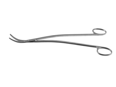 Satinsky thoracic scissors, 9 3/4'',curved shanks, curved blades, blunt tips, ring handle
