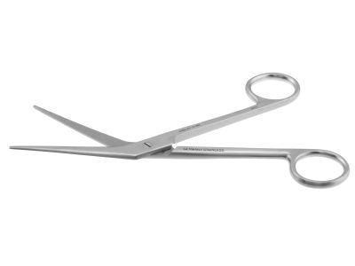 Seiler (Gorney) turbinate scissors, 6 1/2'', heavy, angled shanks, straight blades, blunt tips, ring handle
