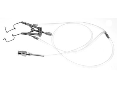 Lieberman aspirating lid speculum, 3 1/4'',adult size, 12.0mm open K-wire blades, nasal approach, adjustable thumb-screw tension, supplied with silicone tubing and luer-lock adapter