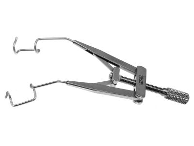 Lieberman lid speculum, 3'',pediatric size, 10.0mm open K-wire blades, nasal approach, adjustable thumb-screw tension