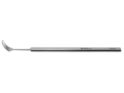 Helveston  inBarbie''tissue retractor, 4 3/4'',thin curved 7.0mm wide blade, flat handle