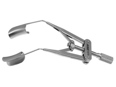 Lieberman lid speculum, 3'',adult size, thin, 15.0mm solid blades, nasal approach, adjustable thumb-screw tension