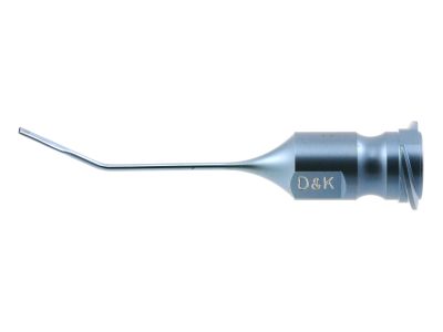 D&K Mackool hydrodissection cannula, 23 gauge, 30º angled, 8.0mm from bend to tip, 0.9mm x 0.3mm flattened tip, titanium