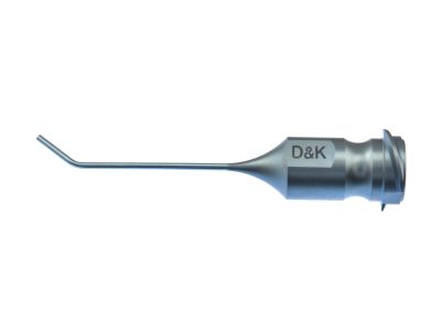 D&K air injection cannula, 22 gauge, angled 45º, 5.0mm from bend to tip, titanium