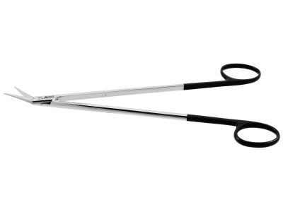 Potts-Smith scissors, 7'',angled 45º Superior-Cut blades, sharp tips, black ring handle