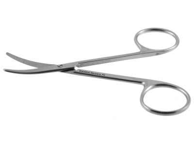 Strabismus scissors, 4'',curved blades, blunt tips, ring handle