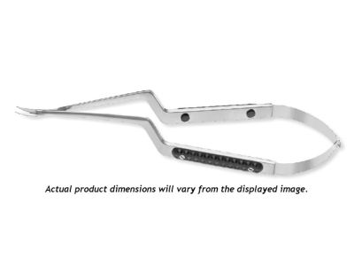 Ambler microsurgical scissors, 9 1/2'', bayonet shanks, curved blades, blunt/blunt tips, round handle, titanium