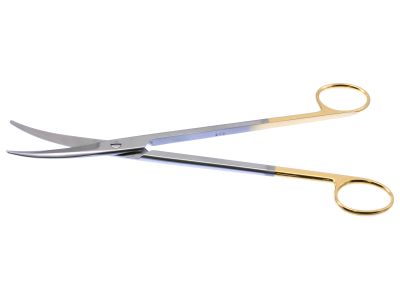 Z-Type hysterectomy (Parametrium) scissors, 9'',slightly curved TC blades, blunt tips, gold ring handle