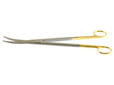 Z-Type hysterectomy (Parametrium) scissors, 10 1/2'',slightly curved TC blades, blunt tips, gold ring handle