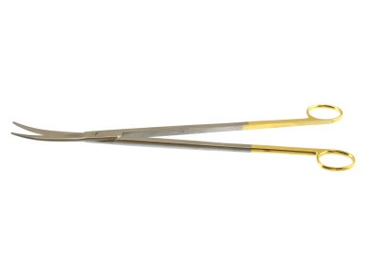 Z-Type hysterectomy (Parametrium) scissors, 12'',slightly curved TC blades, blunt tips, gold ring handle
