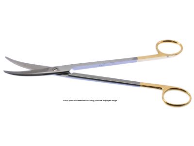 Z-Type hysterectomy (Parametrium) scissors, 12'',curved TC blades, blunt tips, gold ring handle
