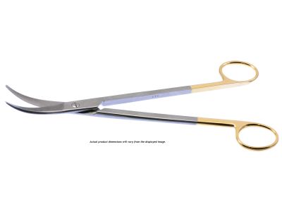 Z-Type hysterectomy (Parametrium) scissors, 12'',strongly curved TC blades, blunt tips, gold ring handle