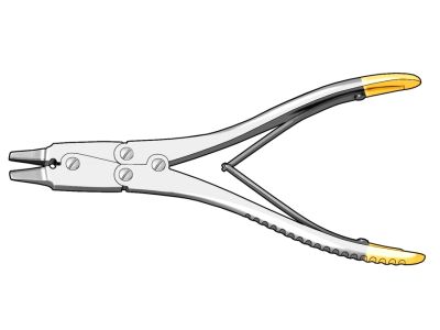 Wire extracting pliers, 7'', double-action, delicate, serrated TC jaws, 2.0mm wide