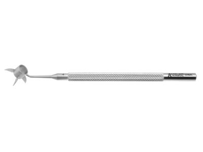 Osher-Neumann 4-line corneal marker, 4 3/8'',marks radial lines 4.0mm long, 4.5mm inner diameter of ring, round handle