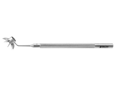 Osher-Neumann 8-line corneal marker, 4 3/8'',marks radial lines 4.0mm long, 4.5mm inner diameter of ring, round handle