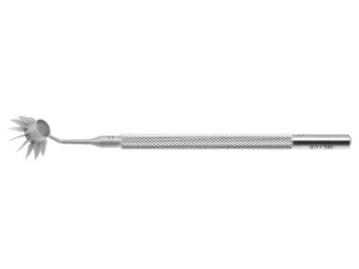 Osher-Neumann 12-line corneal marker, 4 3/8'',marks radial lines 4.0mm long, 4.5mm inner diameter of ring, round handle