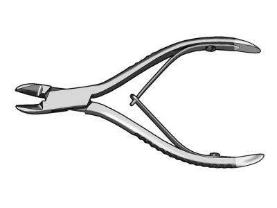 Wire cutter, 5'', straight, TC jaws, cuts up to 0.028'' (0.7mm), double spring handle