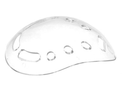 Clear eye shield, polycarbonate, vented, deep shell, universal, box of 50