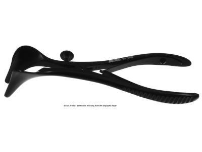 Cottle septum speculum, 6'',narrow 75.0mm blades, with set screw, ebonized finish for reduced glare