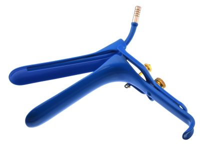 Leep Graves vaginal speculum, extra-large, 6''long x 1 3/8''wide blades, insulated, built''smoke tube