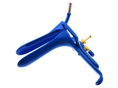Leep Graves maxi-view vaginal speculum, small, 3 1/4''long x 1 1/8''wide blades, insulated, built''smoke tube