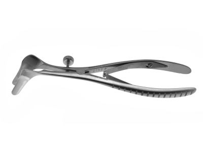 Tebbetts-style nasal speculum, 6'',thin 38.0mm blades, with set screw