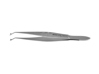 Osher-Seibel folding forceps, 4 1/4'',angled jaws designed for folding soft IOL's, flat handle