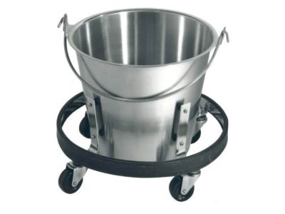Kick bucket and stand, 13 qt. capacity, 11 5/8''diameter x 9 1/4''H, 4 casters, heavy-duty construction