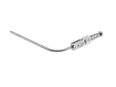 Ferguson-Frazier suction tube, 6 1/4'',11 French, strongly angled, working length 100mm, thumb plate with cutoff hole