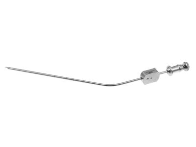 Frazier calibrated suction tube, 7'',7 French, angled, working length 100mm, thumb plate with cutoff hole