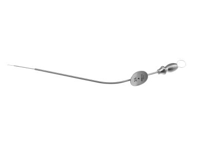 Schuknecht suction tube, 24 gauge, angled, working length 78mm, thumb plate with cutoff hole