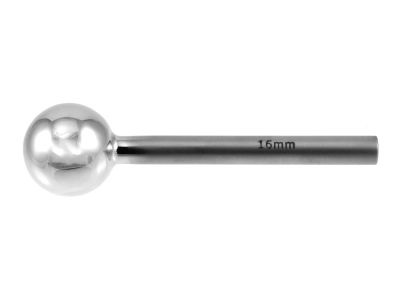 Orbital implant sizer, 16.0mm diameter, stainless steel, autoclavable