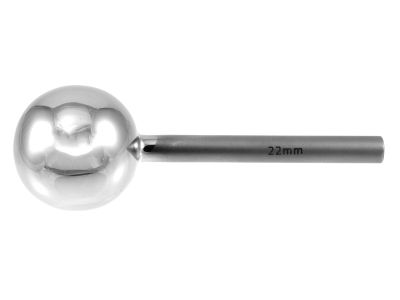 Orbital implant sizer, 22.0mm diameter, stainless steel, autoclavable