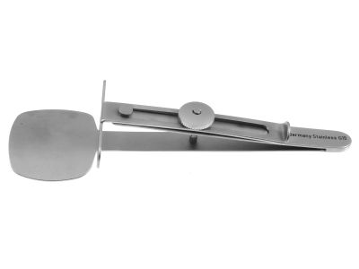 Downes laser blepharoplasty lid clamp, 3 /7/8'',flat handle with screw lock