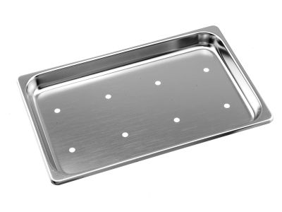 Mayo tray, 10''L x 6 1/2''W x 3/4''H, low sides, perforated bottom