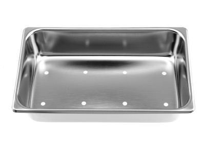 Mayo tray, 10''L x 6 1/2''W x 2''H, high sides, perforated bottom