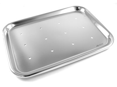 Mayo tray, 15''L x 10 5/8''W x 3/4''H, low sides, perforated bottom