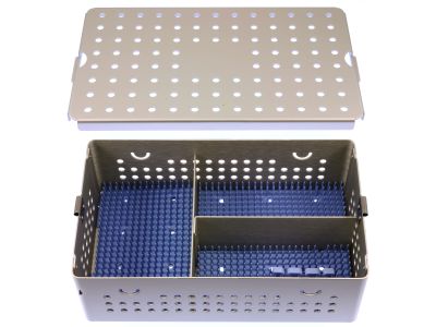 RESIGHT® accessories microsurgical aluminum instrument sterilization tray, 6''W x 10''L x 3 1/4''H, specially designed to hold Zeiss RESIGHT® 500/700 fundus viewing system lens holder, knob covers, and aspheric lenses