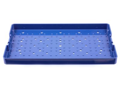 Microsurgical plastic instrument sterilization tray, 6'' W x 10'' L x 3/4'' H, base only
