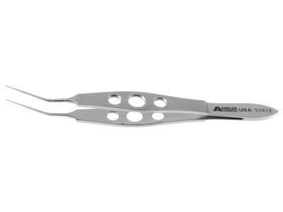 Vukich loading forceps for ICL, 4 3/8'',direct-action with long, smooth rounded jaws, flat 3-hole handle