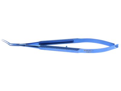 Ambler capsulorhexis forceps, 4 3/4'',vaulted shafts, 12.0mm from bend to tip, utrata tips, cross-action round handle, titanium
