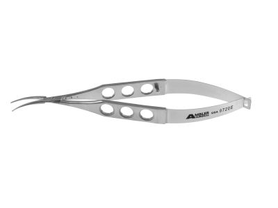 Kratz lens holding forceps, gently curved, delicate narrow flat jaws, without lock, cross-action flat 3-hole handle