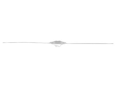 Williams lacrimal probe, 5 5/8'',double-ended, size #2/0 and #0 olive-tip ends, malleable, sterling silver