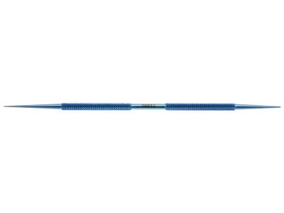 Castroviejo lacrimal dilator, 5 3/4'', double-ended, one needle-point end and one medium-taper end, round, knurled handle, titanium