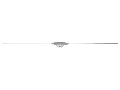 Bowman lacrimal probe, 5 7/8'',double-ended, size #2/0 and #0 blunt ends, malleable stainless steel