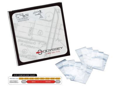 Parasol® permanent punctal occluders combo bulk pack, 5 pairs - size small (0.35mm - 0.65mm) and 5 pairs - size medium (0.60mm - 0.85mm), packaged non-sterile, for use with A14-300''sertion instrument