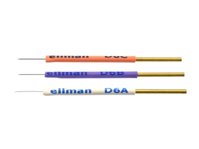 Insulated needle electrode set of 3 includes: D6A, D6B and D6C